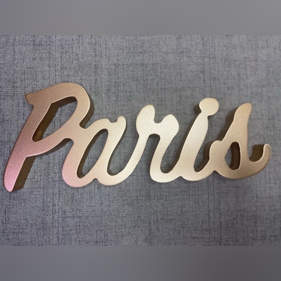 Other - Gold painted wood Paris sign
